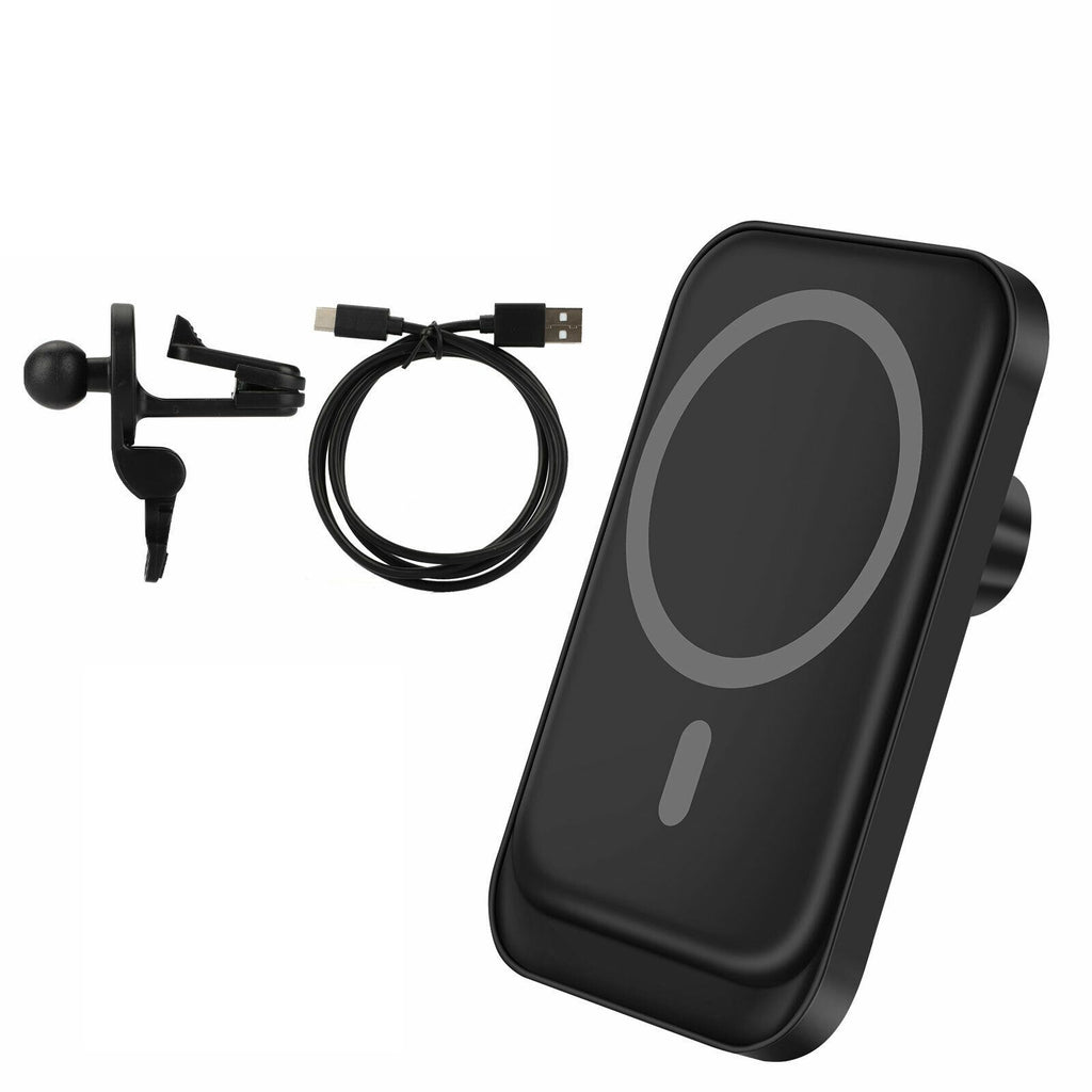 Magnetic Car Phone Mount Charger – Fast Wireless Charging (MagSafe Compatible)