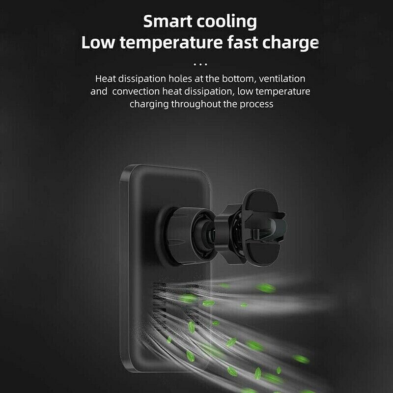 Magnetic Car Phone Mount Charger – Fast Wireless Charging (MagSafe Compatible)