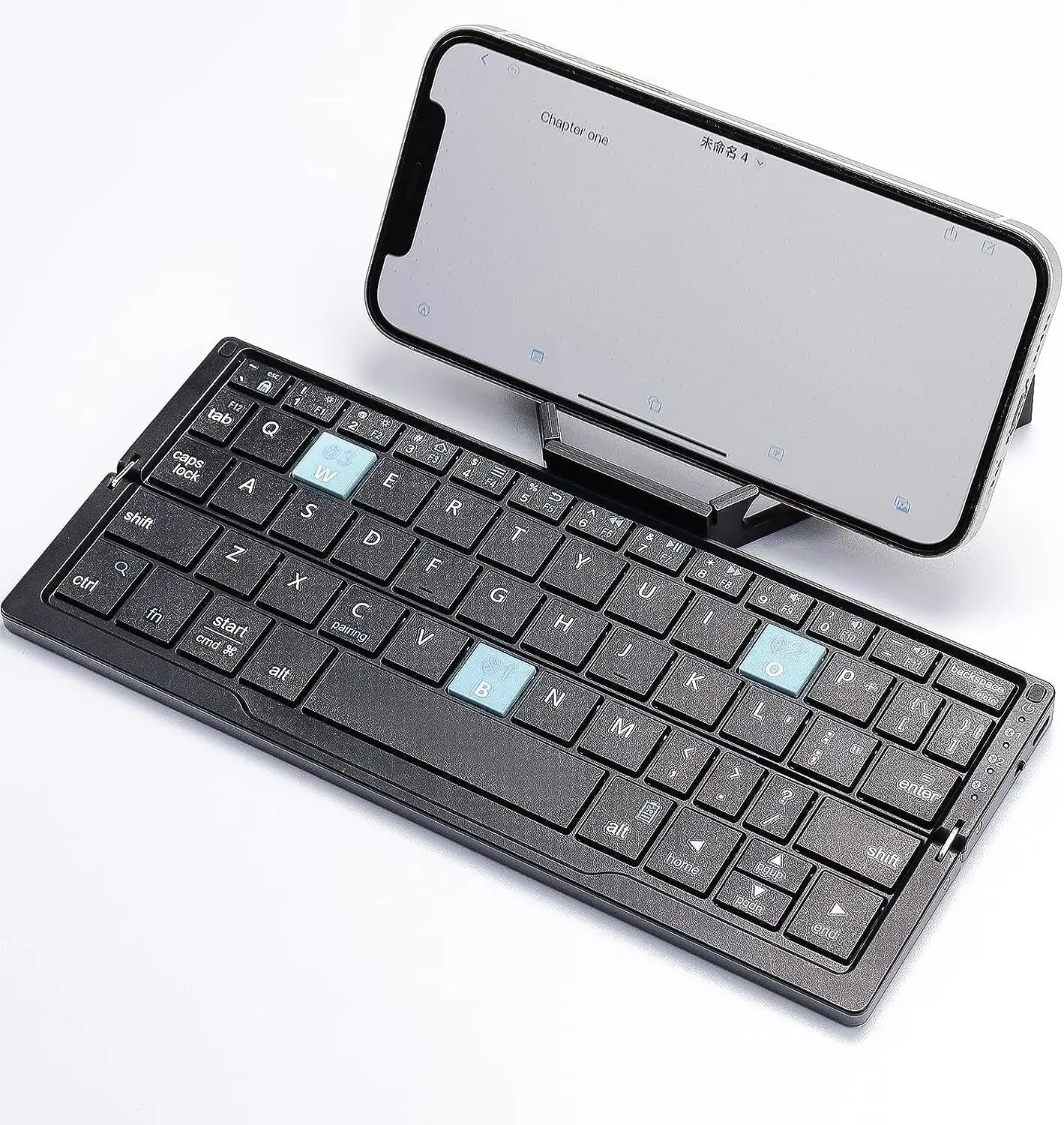 Foldable Bluetooth Keyboard with Magnetic Stand Aluminum Alloy Mini Folding Keyboard Rechargeable Keyboard for Tablet,iPad