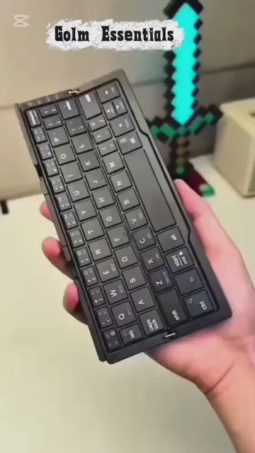 Portable Foldable Bluetooth Keyboard with Magnetic Stand – Ultra Slim Wireless Keyboard for iPhone, iPad, Tablet & Laptop